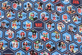 Japanese Animation Kamen Rider Hexagon Oxford Fabric made in Japan
